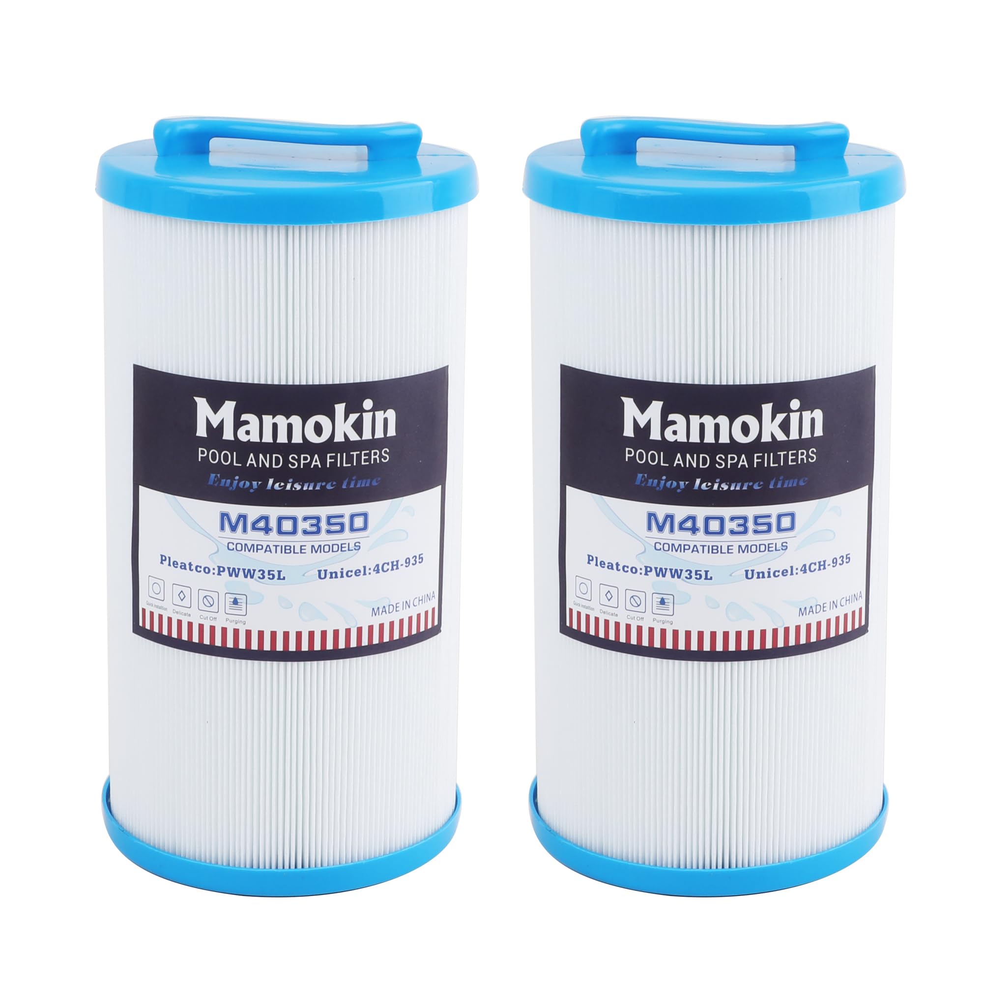 Mamokin 4CH-935 spa filter two-pack for clean, clear hot tub water.