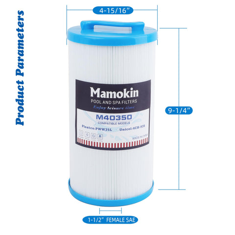 Mamokin 4CH-935 spa filter replacement compatible with Pleatco PWW35L.