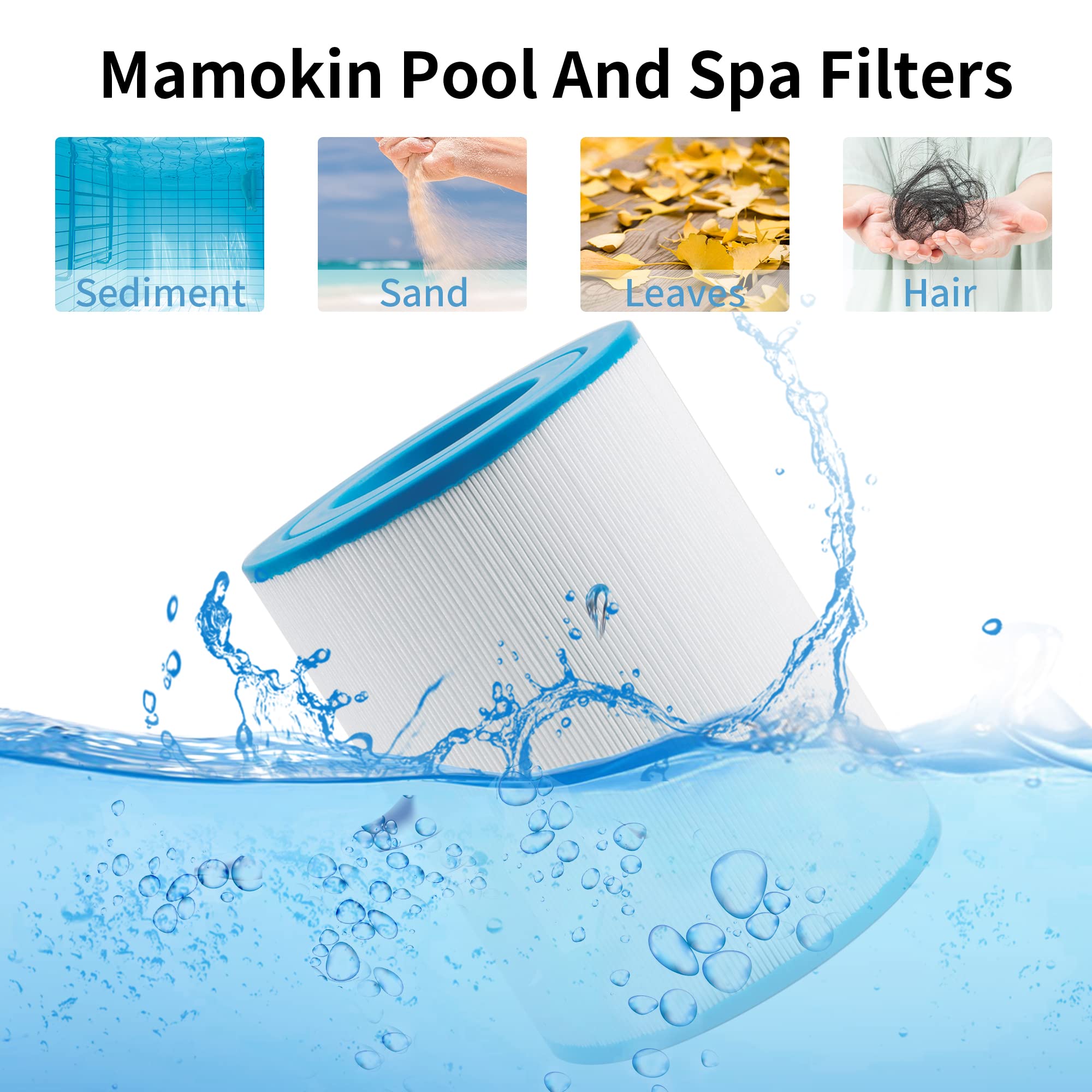 Mamokin PDM28 filter water flow visual shows steady spa circulation.