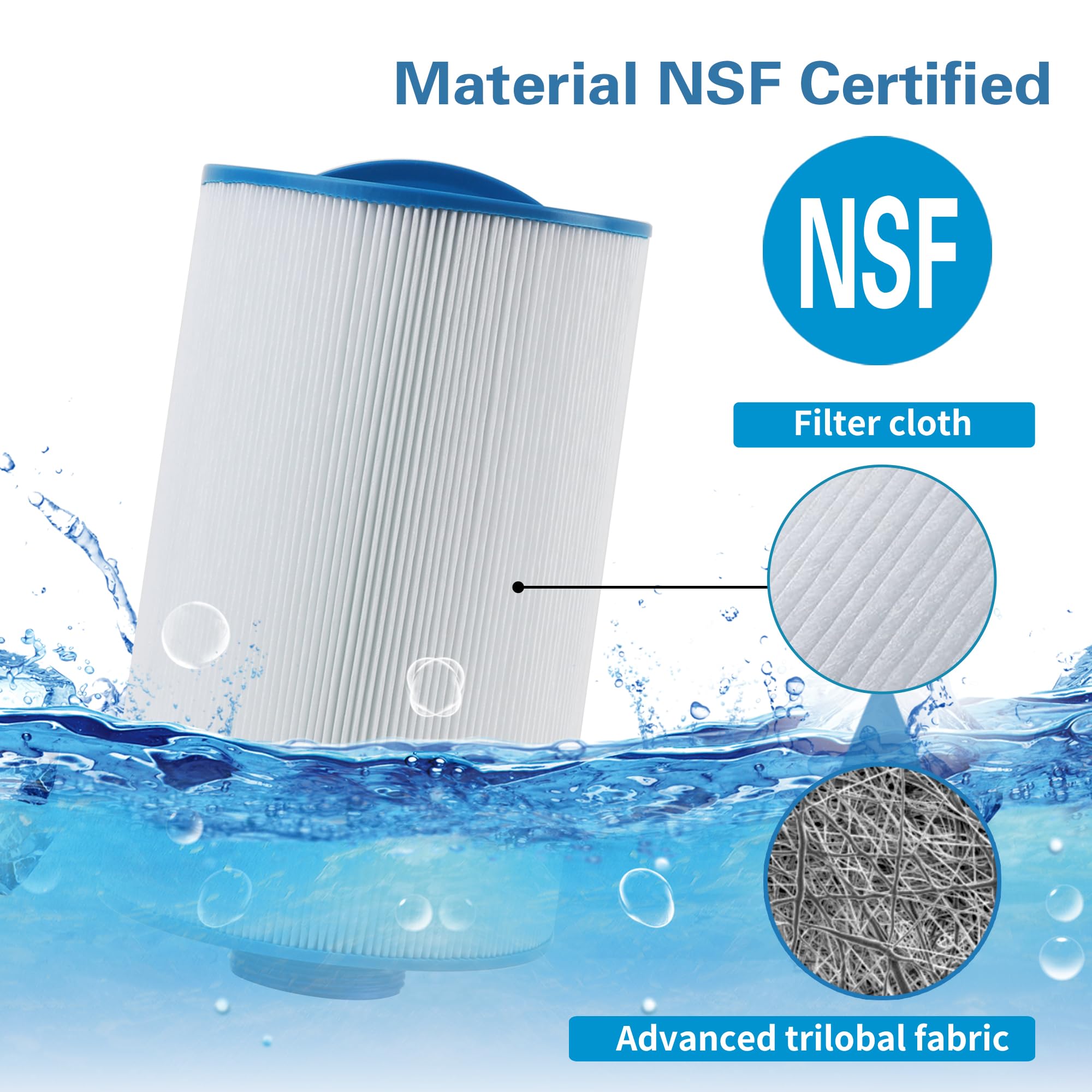 Mamokin Spa Filter 6CH-402 bottom 2'' MPT connection for a secure fit