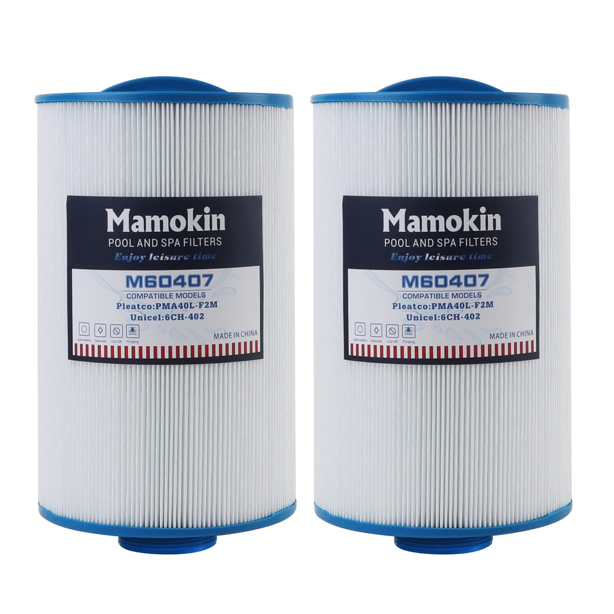 Mamokin Spa Filter 6CH-402 front view showing compact, compatible filtration for spa water clarity