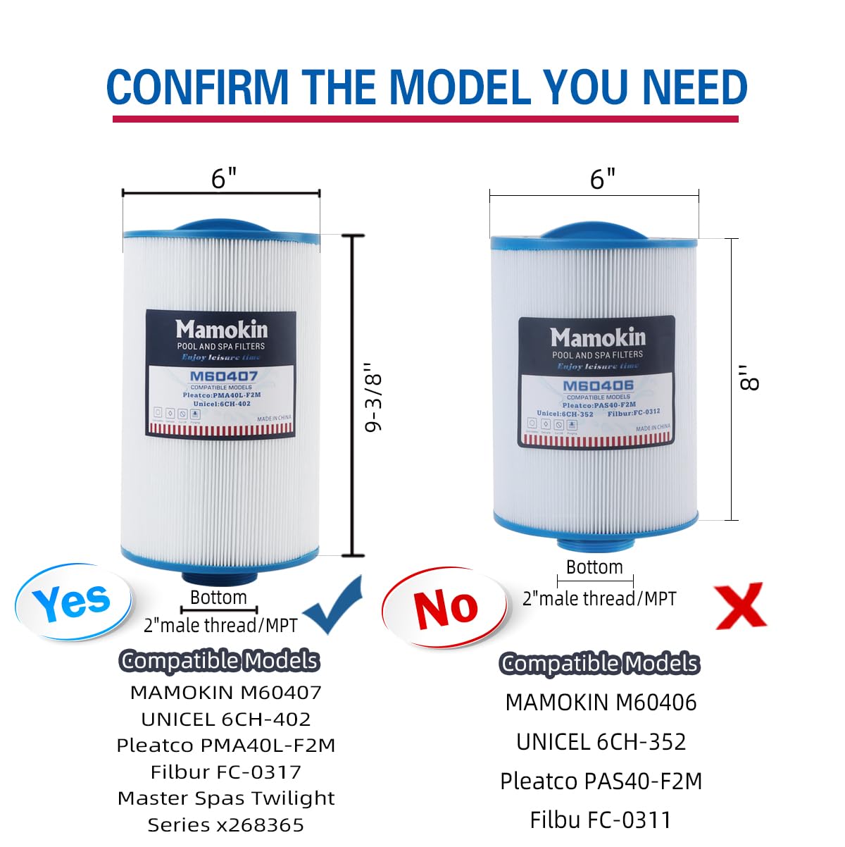 Mamokin Spa Filter 6CH-402 top handle for quick removal during maintenance