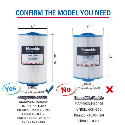 Mamokin Spa Filter 6CH-402 top handle for quick removal during maintenance