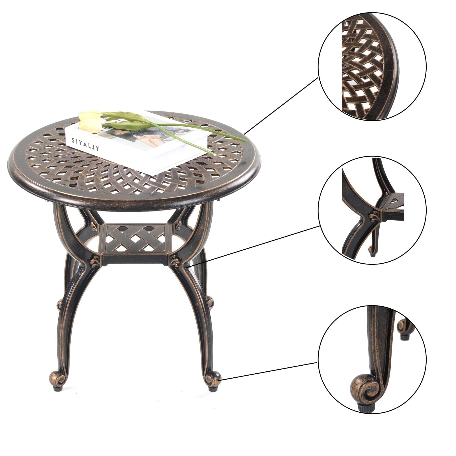 Mandolin garden table stable square platform supports decor and beverages.