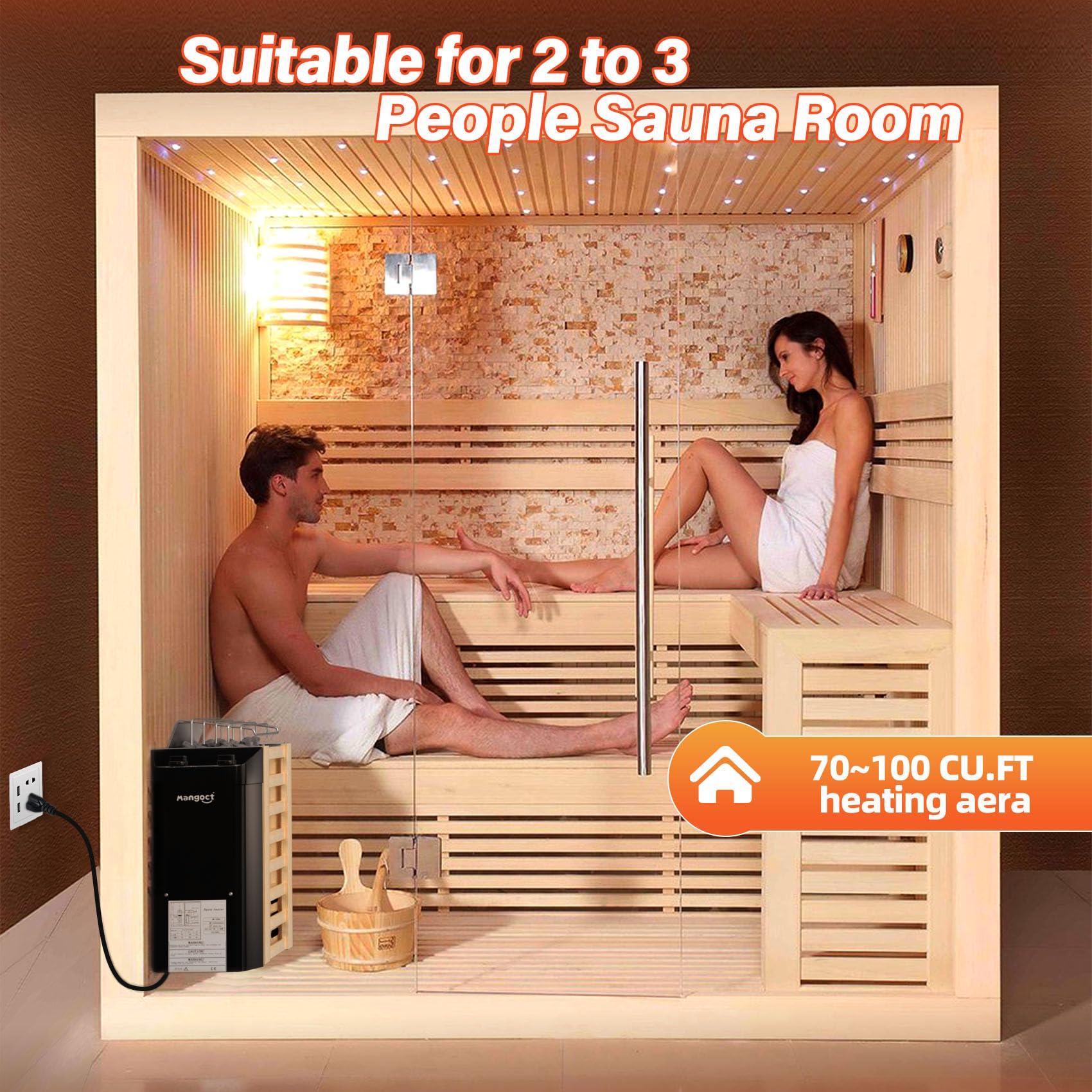 Mangoct temperature and timer control for personalized sessions.