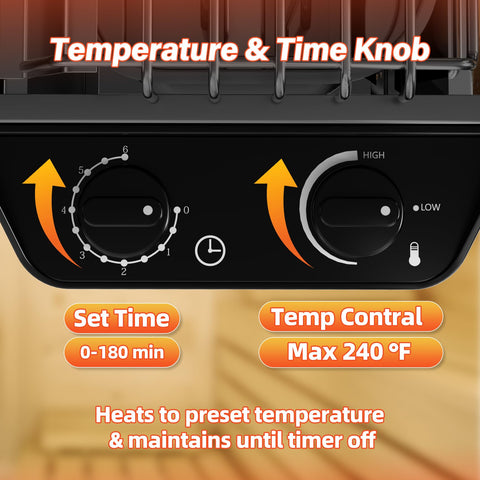 Mangoct adjustable temperature and 3 hour timer customize sauna sessions.