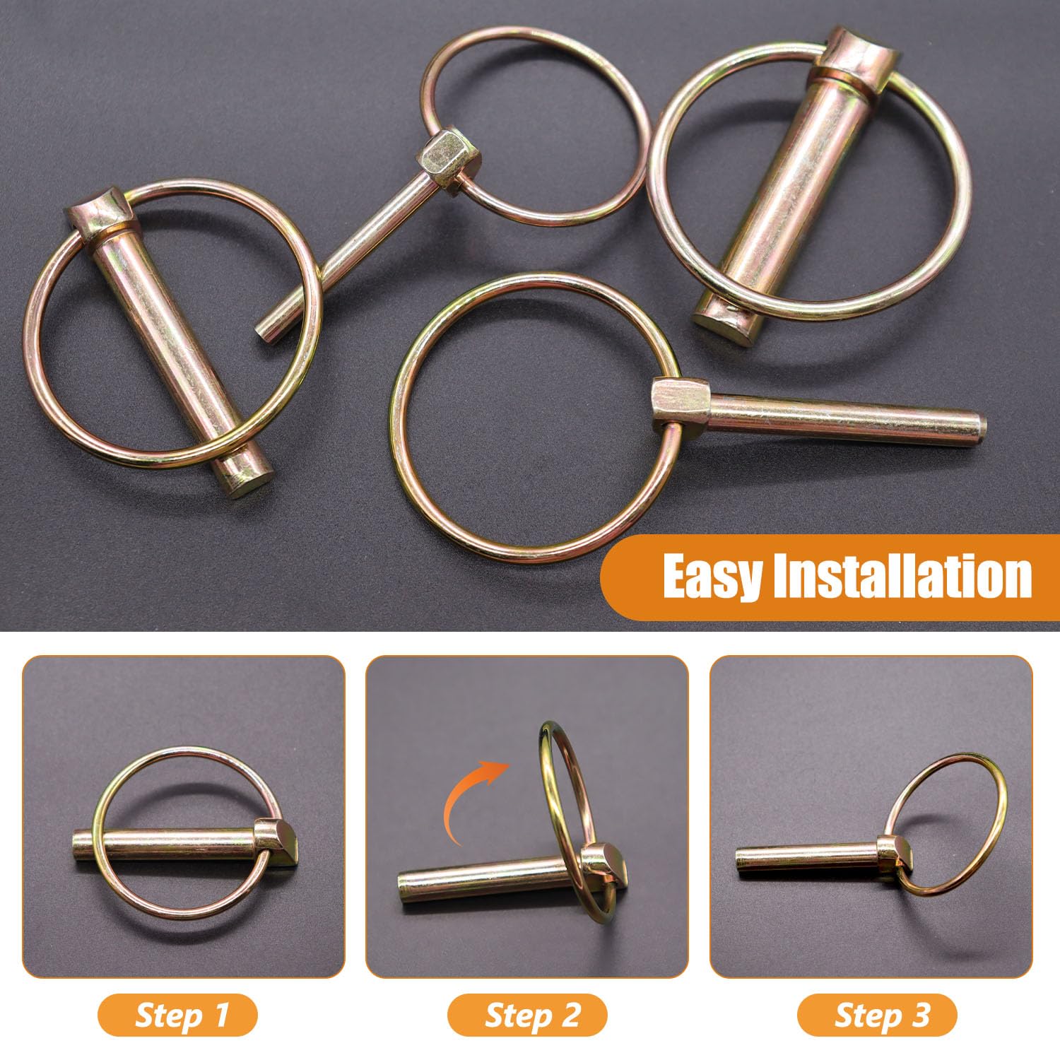 mankk Lynch pin kit assembly use demonstrates quick, tool-free securing.