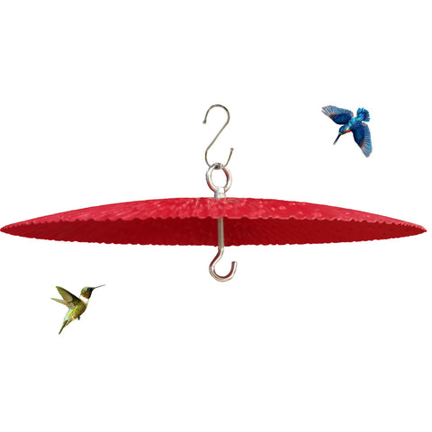 Manlikamu 13-inch metal bird feeder baffle close-up with weather resistance.