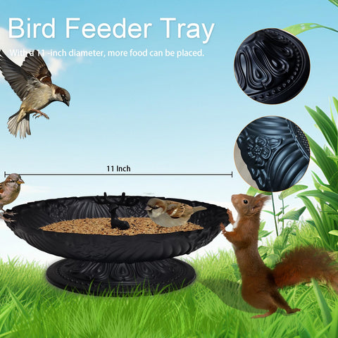 Manlikamu feeder with mesh bottom drains water to keep seed dry.
