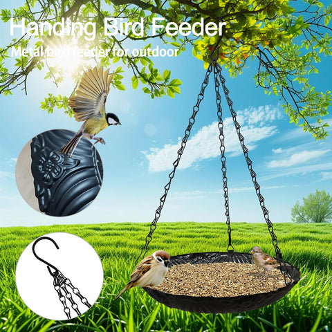 Manlikamu metal hanging tray feeder installed easily outdoors