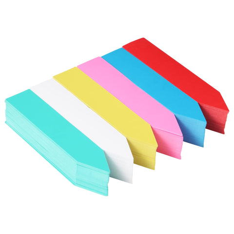 Manmel plant labels set in six colors for organized gardening.