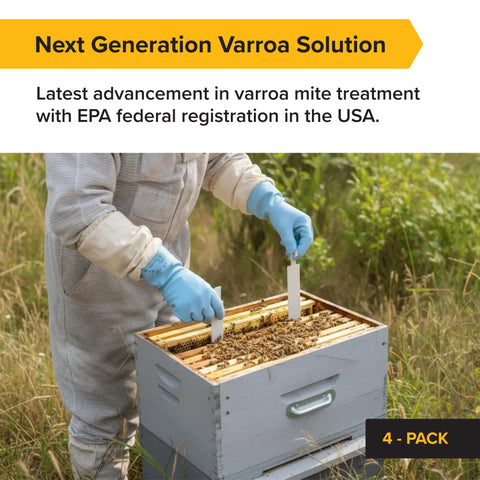 Mann Lake Apivar 2.0 pre-cut strip ready for quick hive installation.