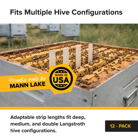 Mann Lake Apivar 2.0 strip between frames to maximize contact