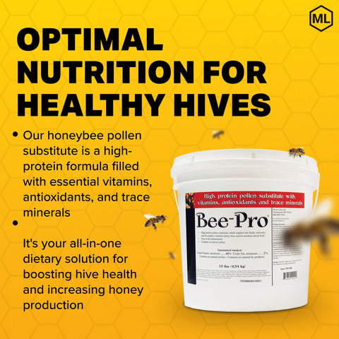 Mann Lake FD200 10lb pail of Bee-Pro pollen substitute for strong brood