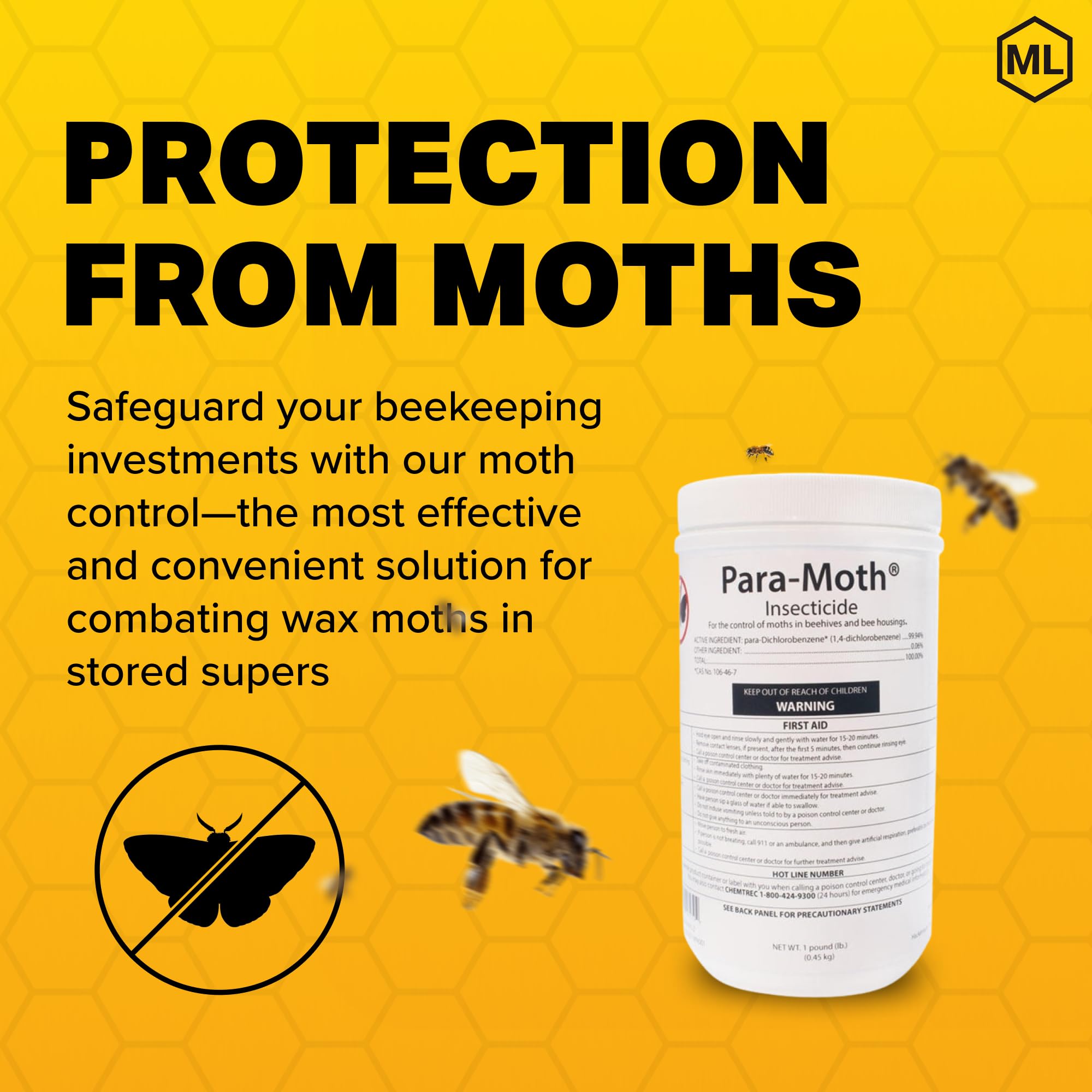 Para-Moth top bars application demonstrates simple, effective moth protection.