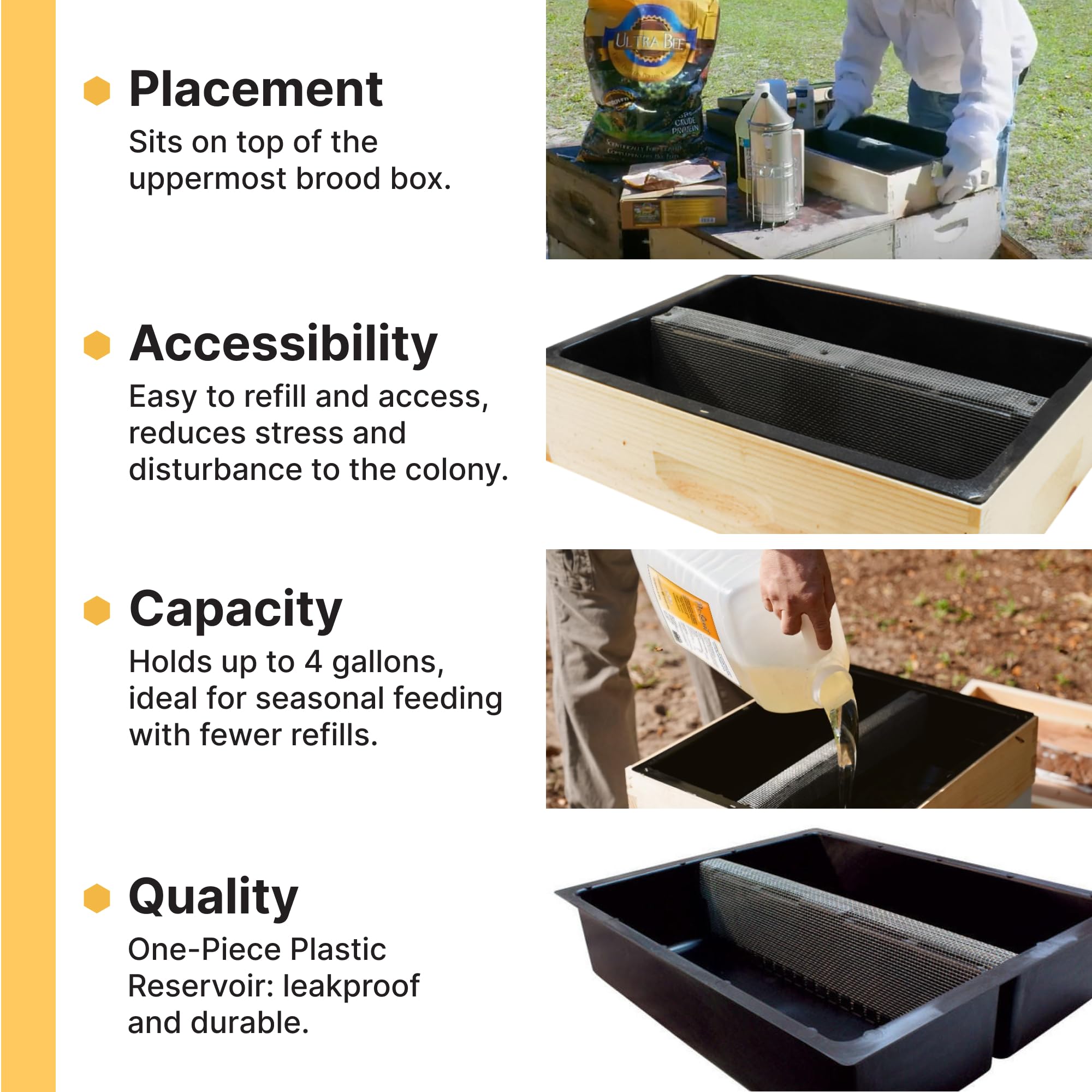 Mann Lake Top Hive Feeder unpainted wood super fits standard 10-frame hives for secure seasonal feeding