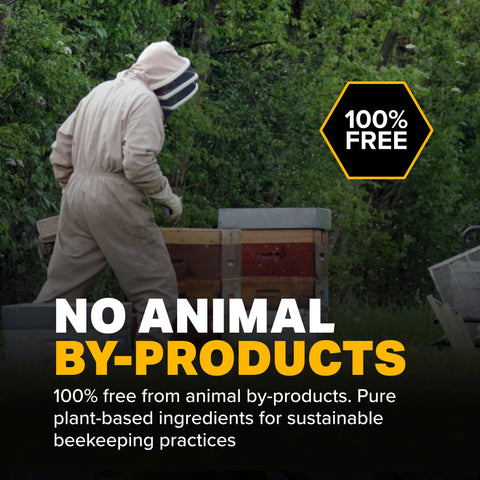 Mann Lake Ultra Bee Pollen Patties in hive frame demonstrates brood growth support.