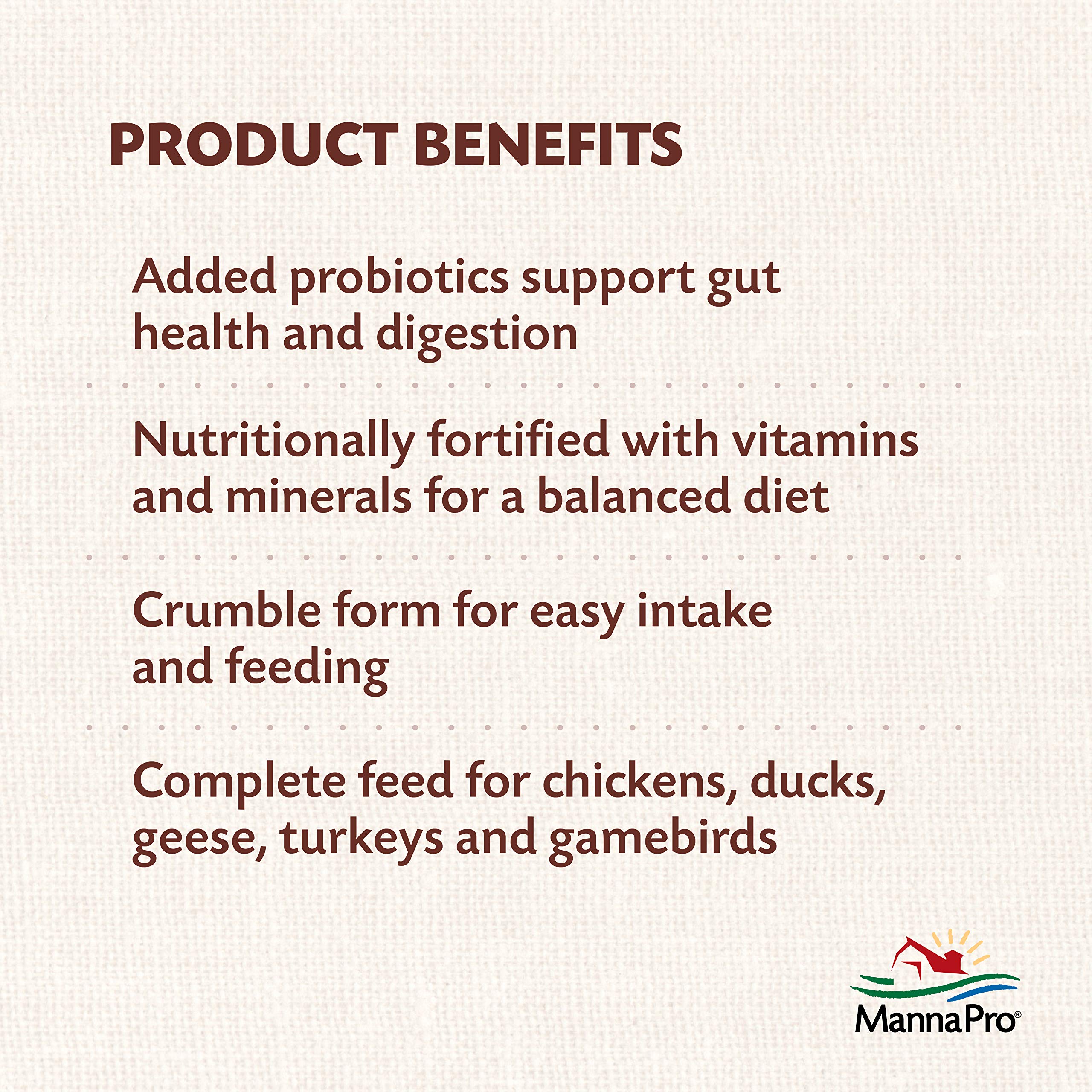 Birds enjoy probiotic-enriched crumble supporting digestive comfort.