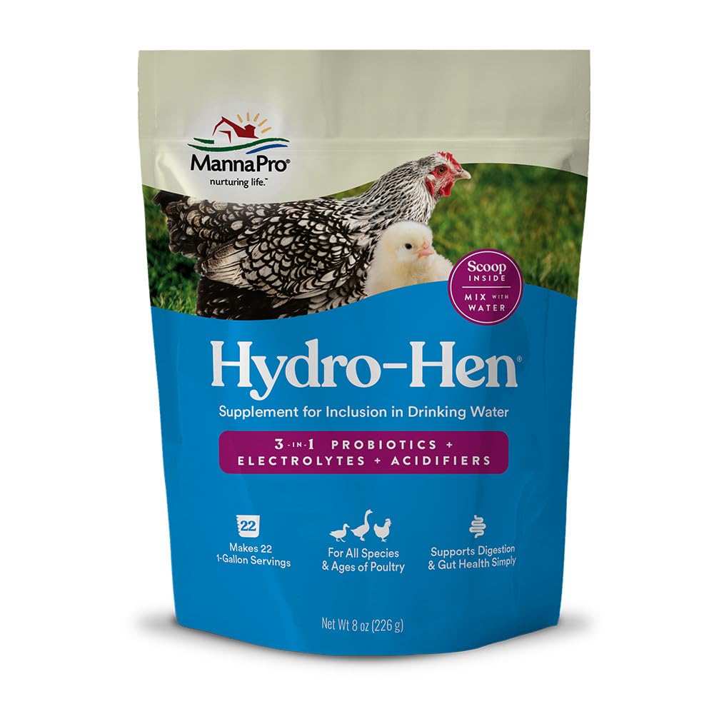 Manna Pro Hydro-Hen electrolyte probiotic scoop for poultry hydration and gut support