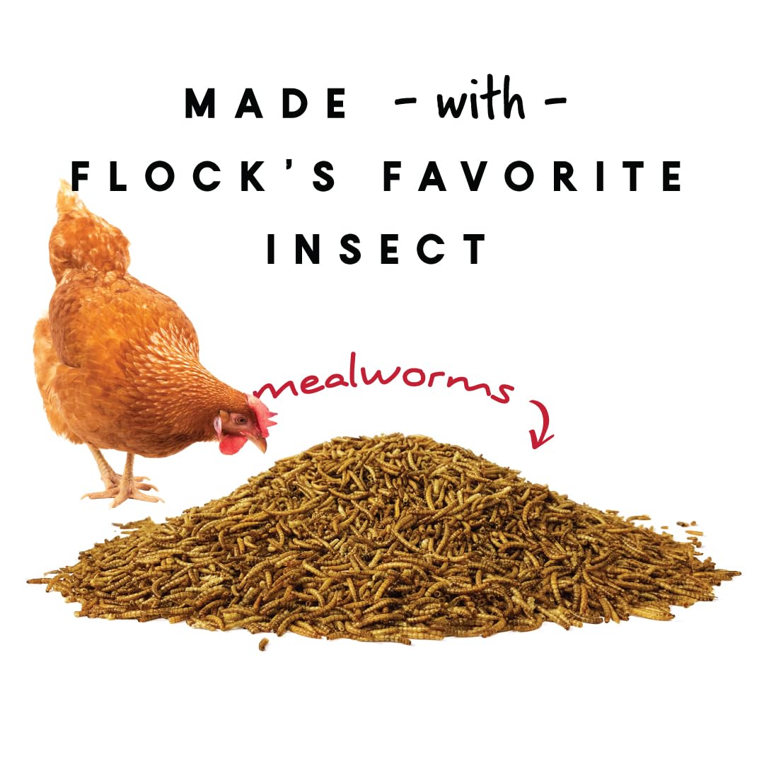 Manna Pro Mealworm Medley Cake ingredients include cracked corn for texture and energy.