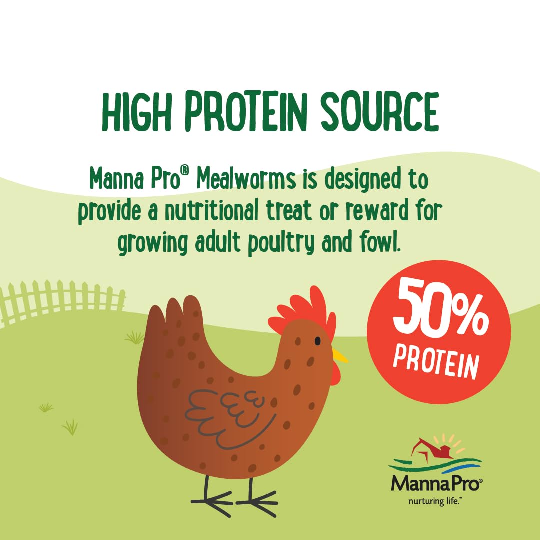 Manna Pro Farmhouse Favorites mealworms ideal for mixed flocks