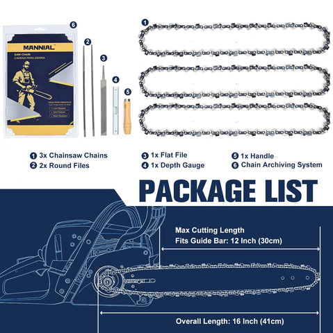 MANNIAL semi-chisel design enhances wear resistance in tough wood conditions.