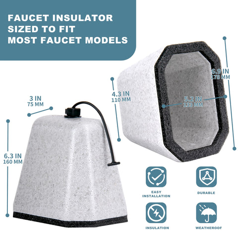 MANUMARINE foam spigot cover insulated for standard 6-9x6-3-5 inch faucets.