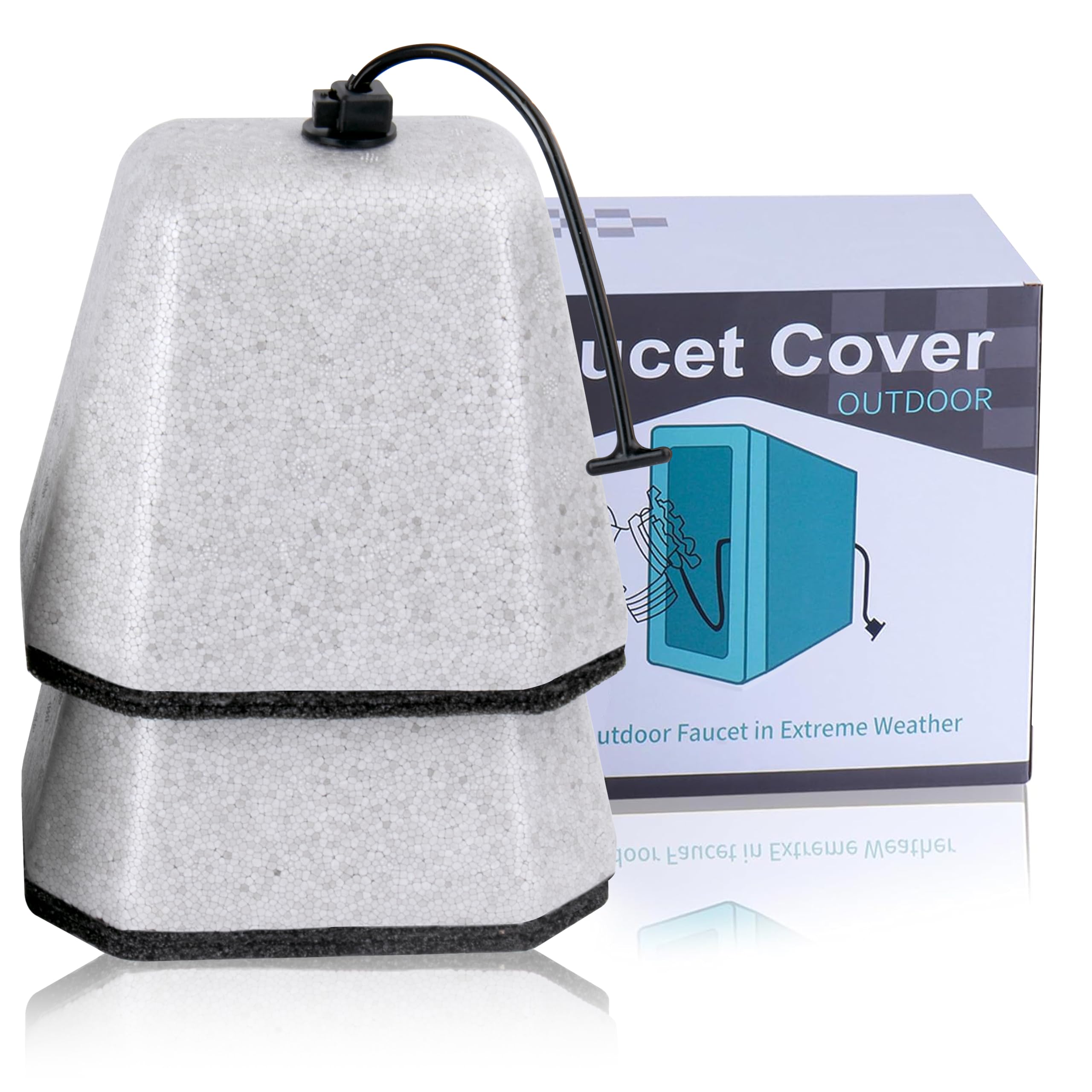 MANUMARINE outdoor faucet cover two-pack shields against winter frost.