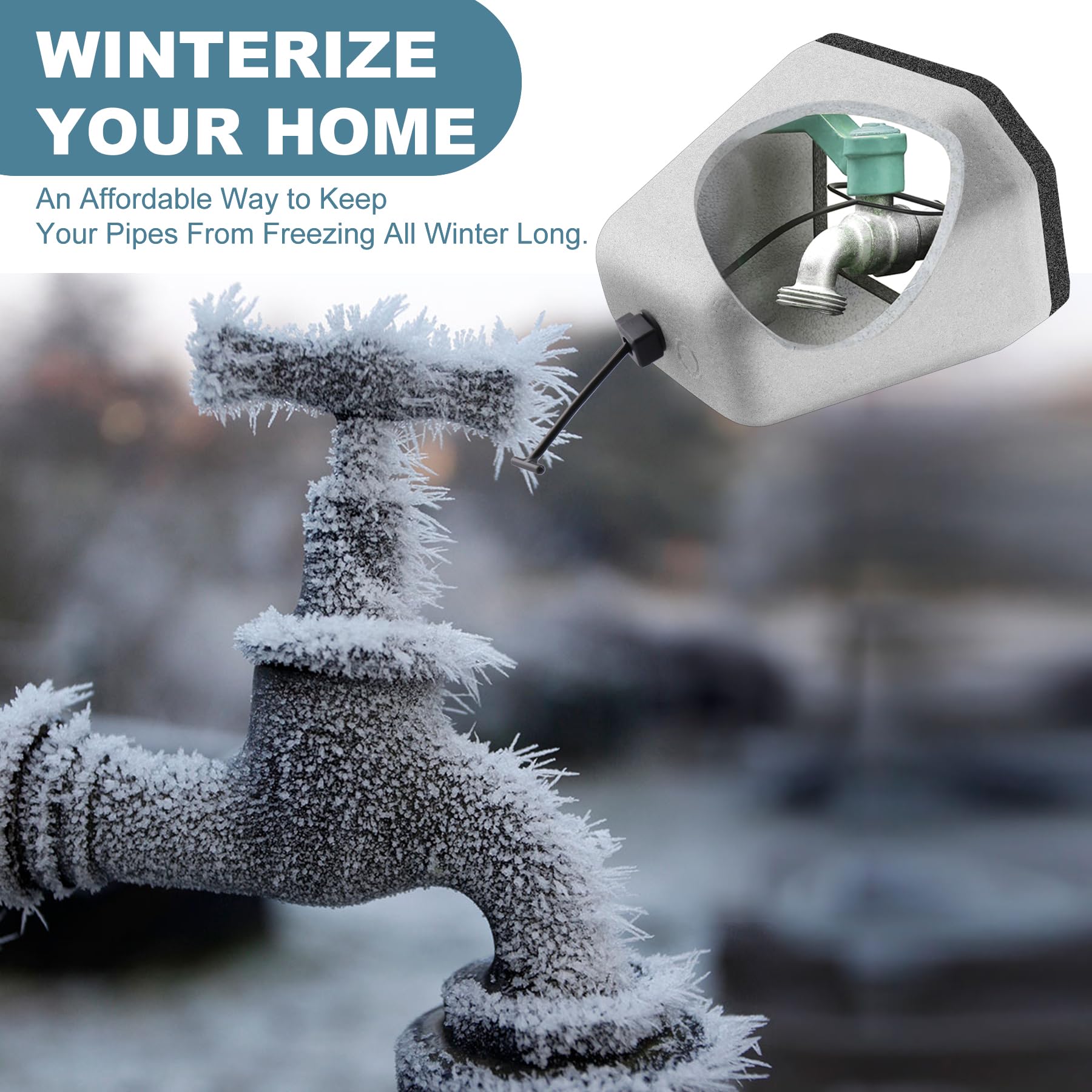 MANUMARINE reusable foam faucet cover offers simple winter protection.