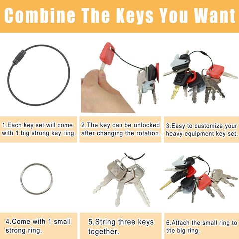 MANUTEX 12-key set Bobcat keys, portable spare for heavy machinery.