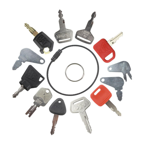 MANUTEX 12-key set Caterpillar keys on ring, ideal for on-site replacements.