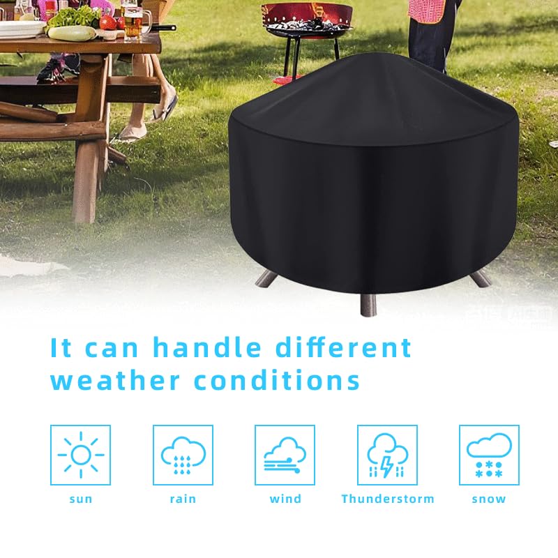 Maobutte round fire pit cover all seasons use extends pit lifespan