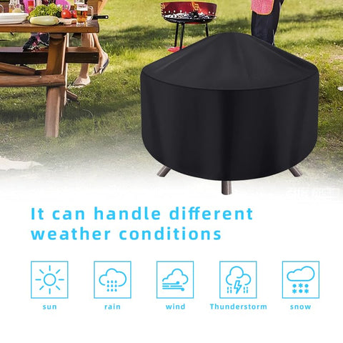Maobutte round fire pit cover all seasons use extends pit lifespan