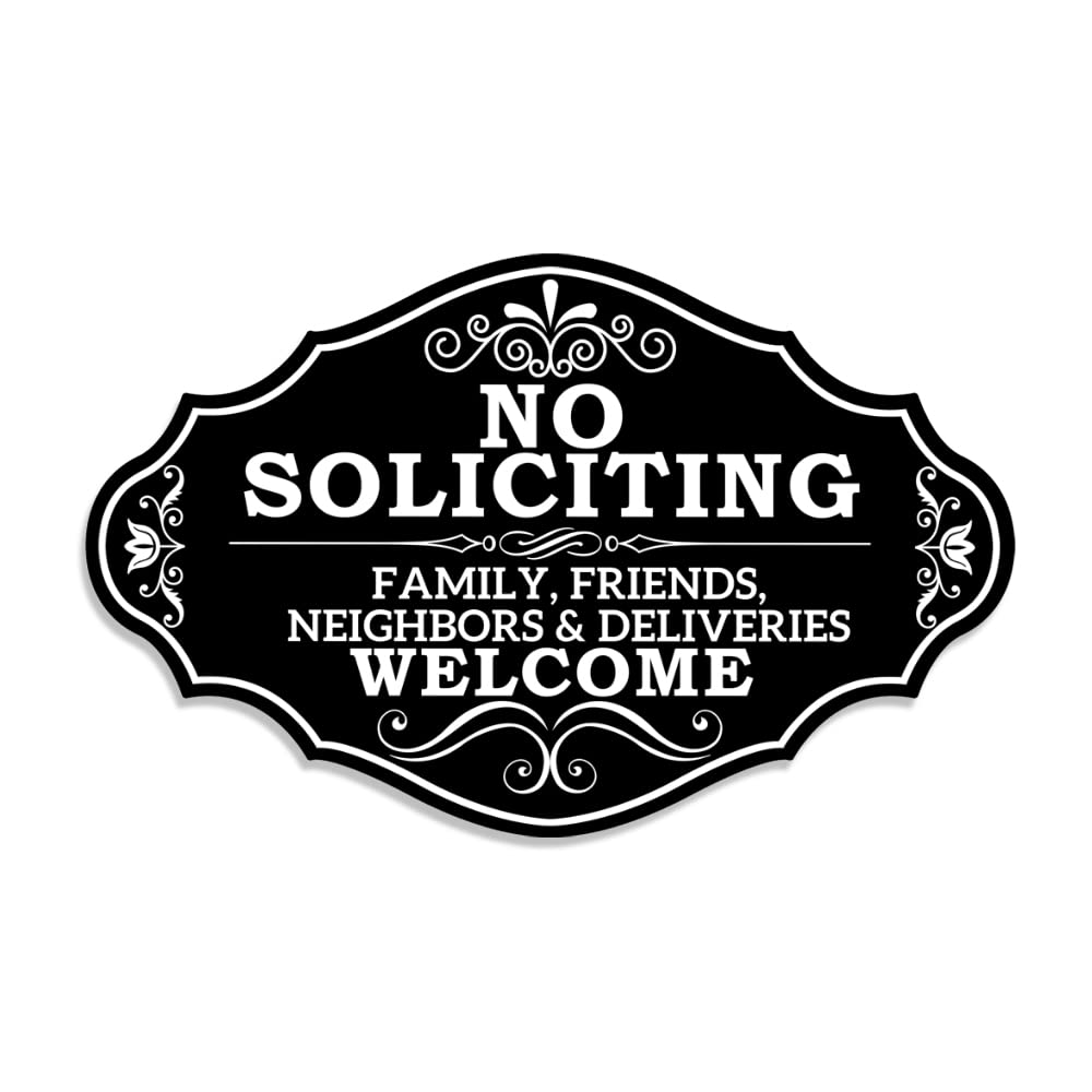 Maoerzai No Soliciting Sign on the front door; durable acrylic for indoor or outdoor use.
