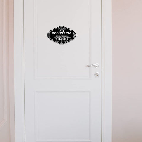 Maoerzai No Soliciting Sign wall decor features a modern black and white look.