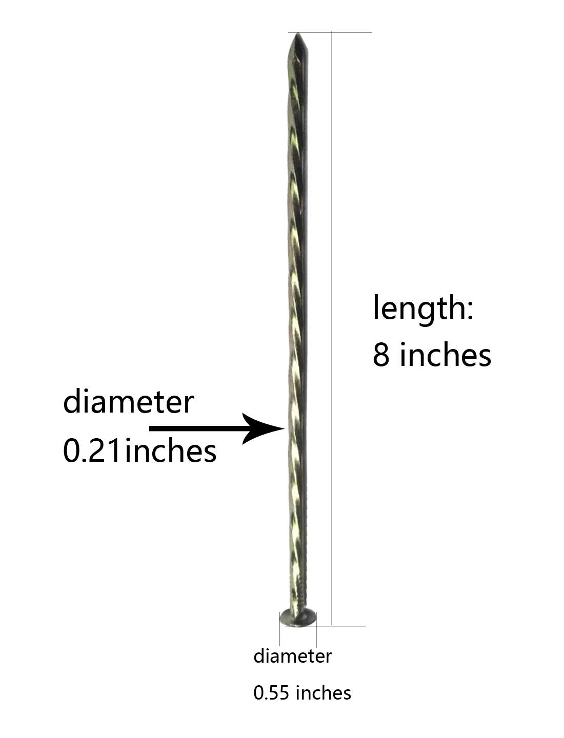 MAOMBO 0.21-inch diameter steel stake showing sturdy anchoring power.