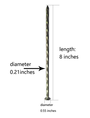 MAOMBO 0.21-inch diameter steel stake showing sturdy anchoring power.