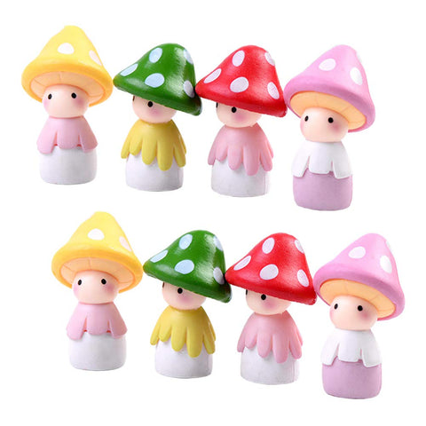 MAOMIA 8-pcs miniature mushroom dolls add whimsy to fairy gardens and dollhouses.