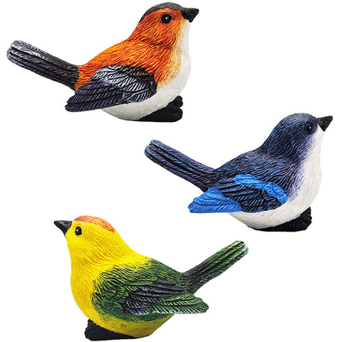 MAOMIA 3pc bird figurines for charming fairy garden accents and terrarium decorating.