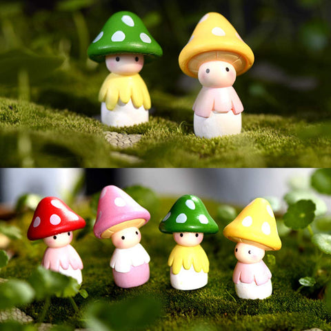 MAOMIA mushroom dolls for cake decorating and party tabletop miniatures create playful celebrations.