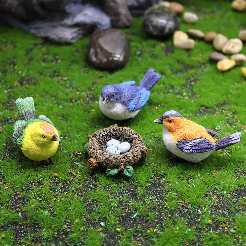 MAOMIA fairy garden birds set enhances moss scenes with delicate detail.