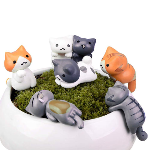 MAOMIA lucky cat miniature hanging figurines for fairy gardens and home decor