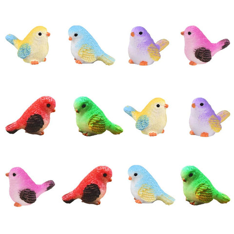 MAOMIA miniature bird figurines for dollhouses enhance tiny landscape scenes.