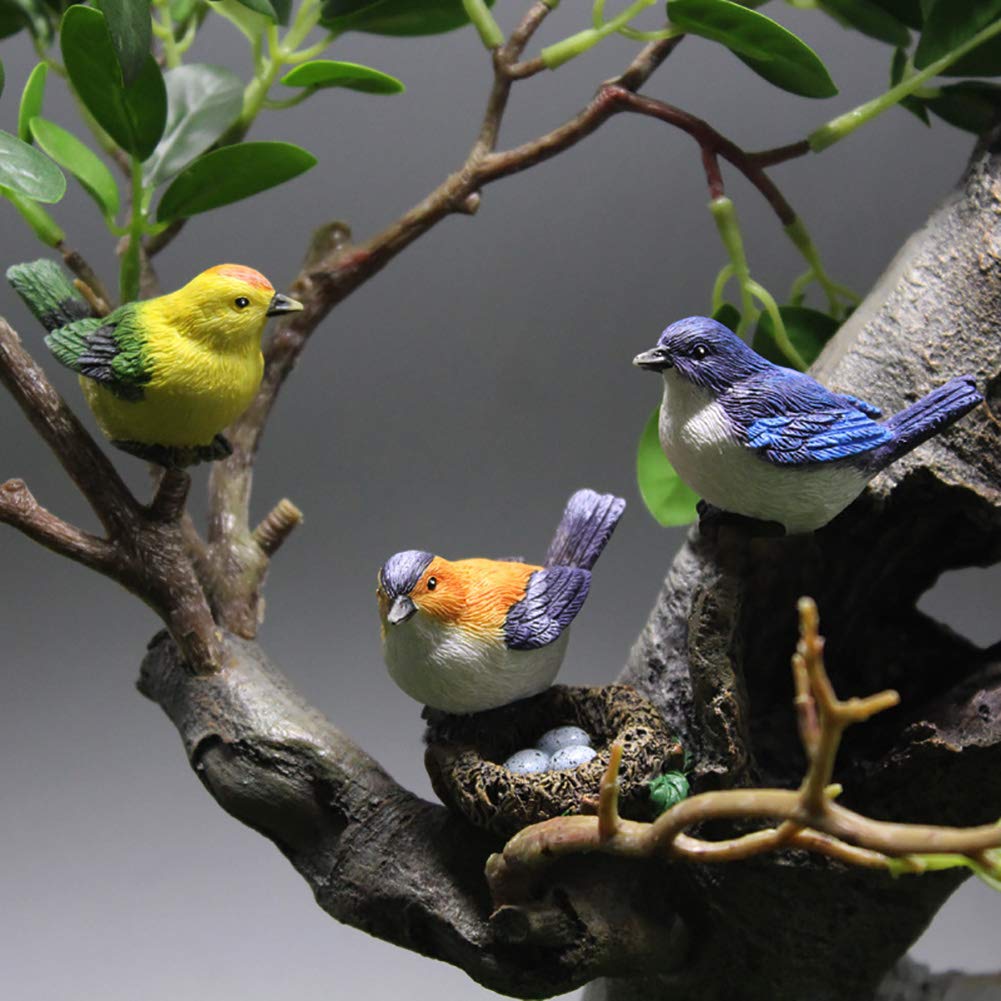MAOMIA miniature birds figures add whimsy to dollhouses and micro landscapes.