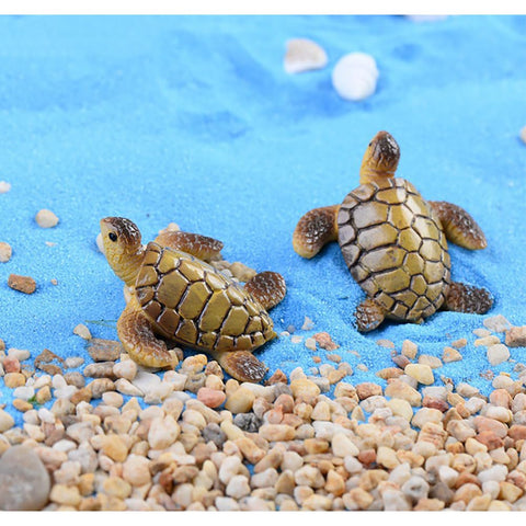 MAOMIA resin sea turtle miniature figurine for beach-themed terrariums and fairy gardens.