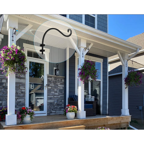 Maosen 16-inch outdoor plant hanger bracket for wind chimes on the porch.