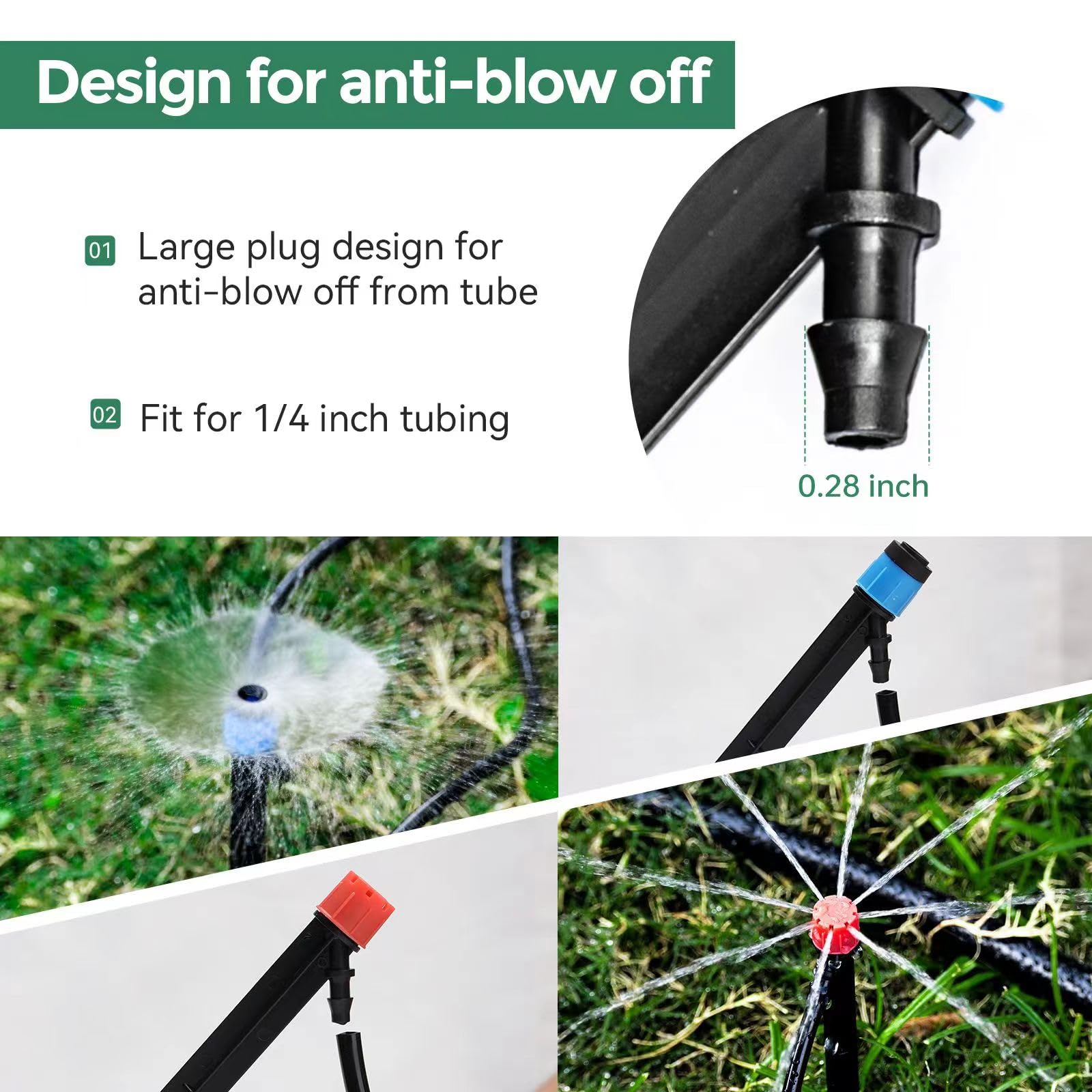 Maotong 52-pack drip emitters with stream focus for even distribution
