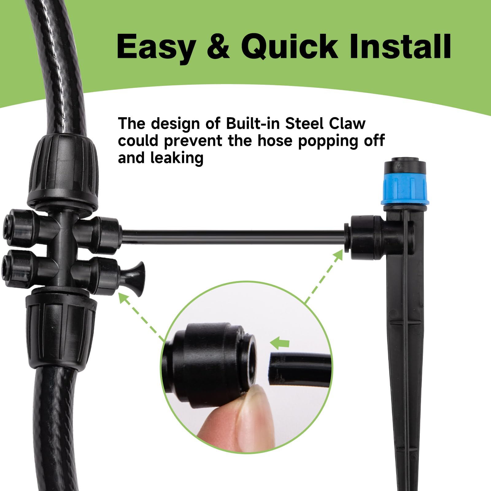 Maotong adjustable-flow emitter showing customizable watering options.