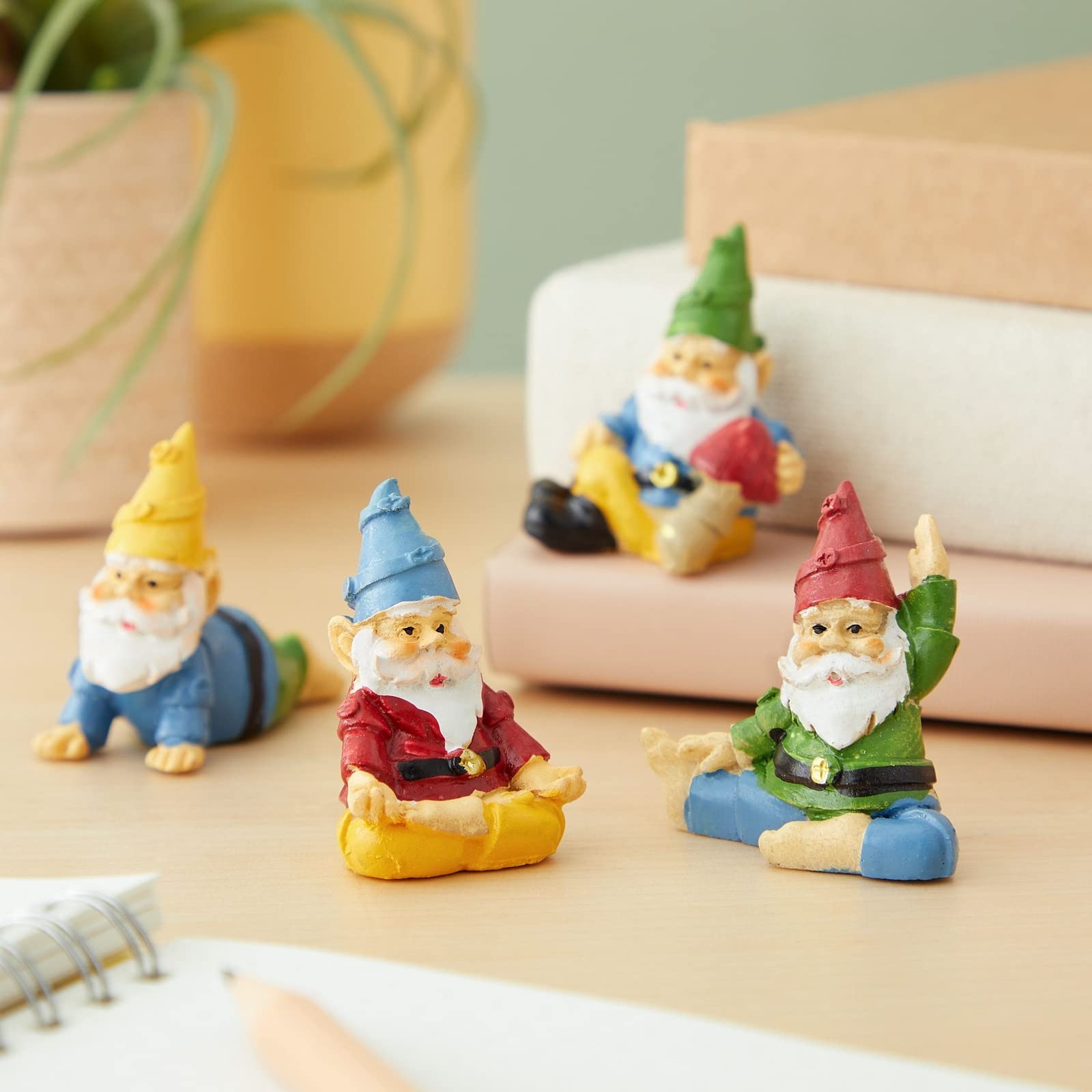 Juvale mini gnome in a plant pot enhances balcony decor with light humor