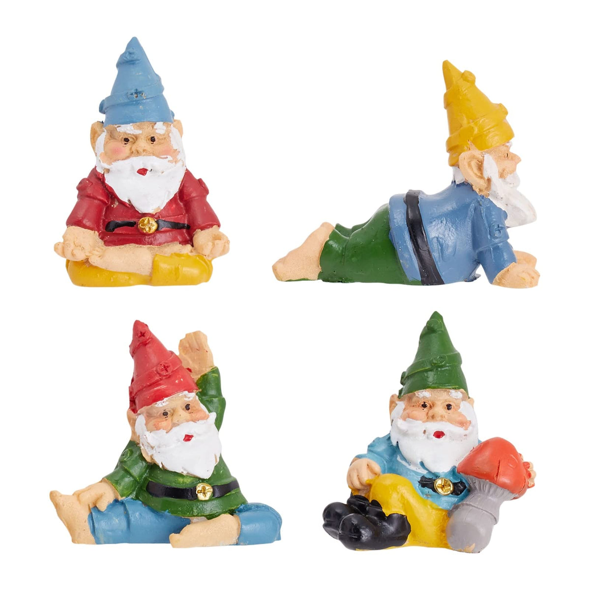 Maplefield Juvale mini gnomes in yoga poses add whimsy to outdoor pots